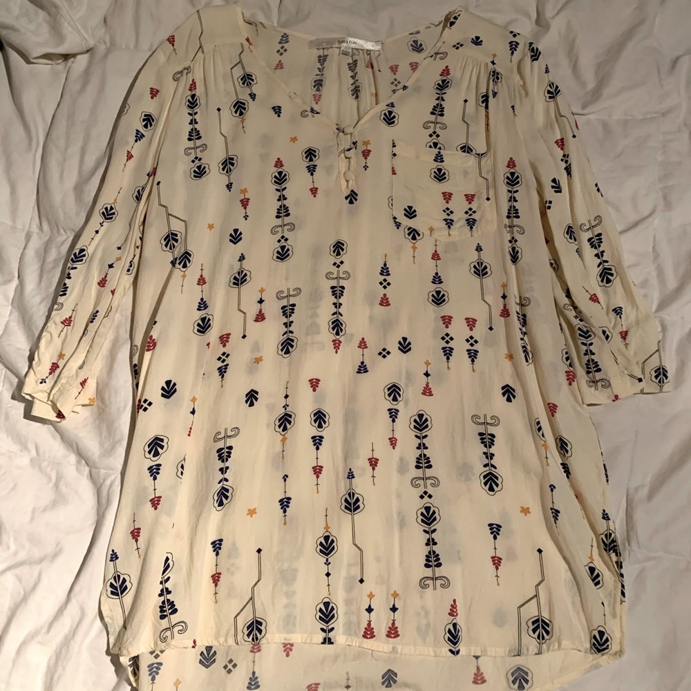 Fun 2 Fun blouse size L. Cream